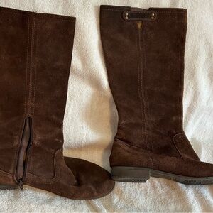 Seychelles Dark Brown Suede Heeled Boots